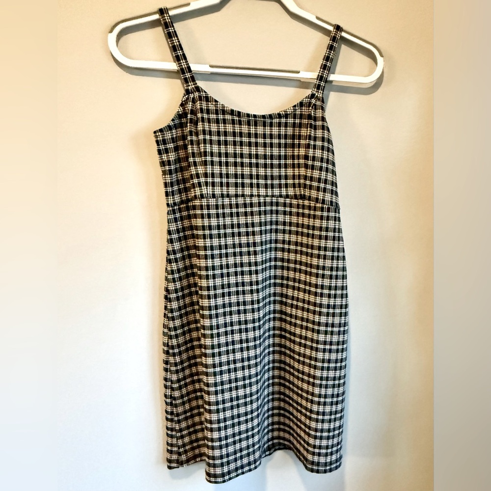 Hollister Black and Tan Plaid Dress